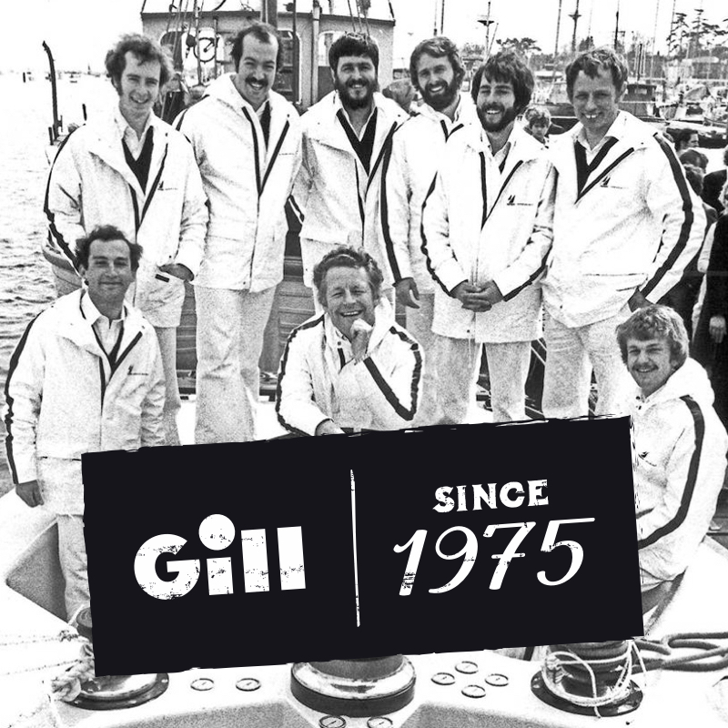 The Lionheart team at the 1980 Americas cup wearing Gill clothing